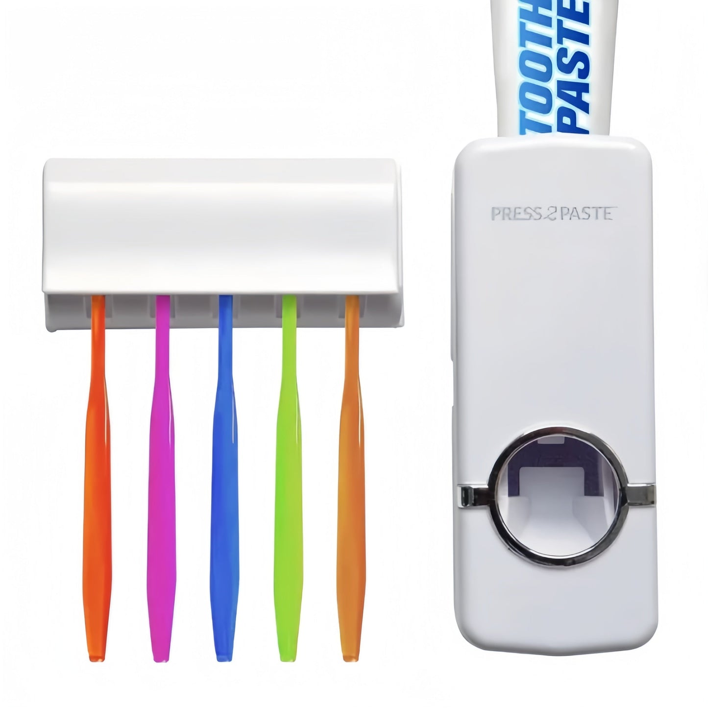 Automatic toothpaste dispenser with 5 toothbrush holder set